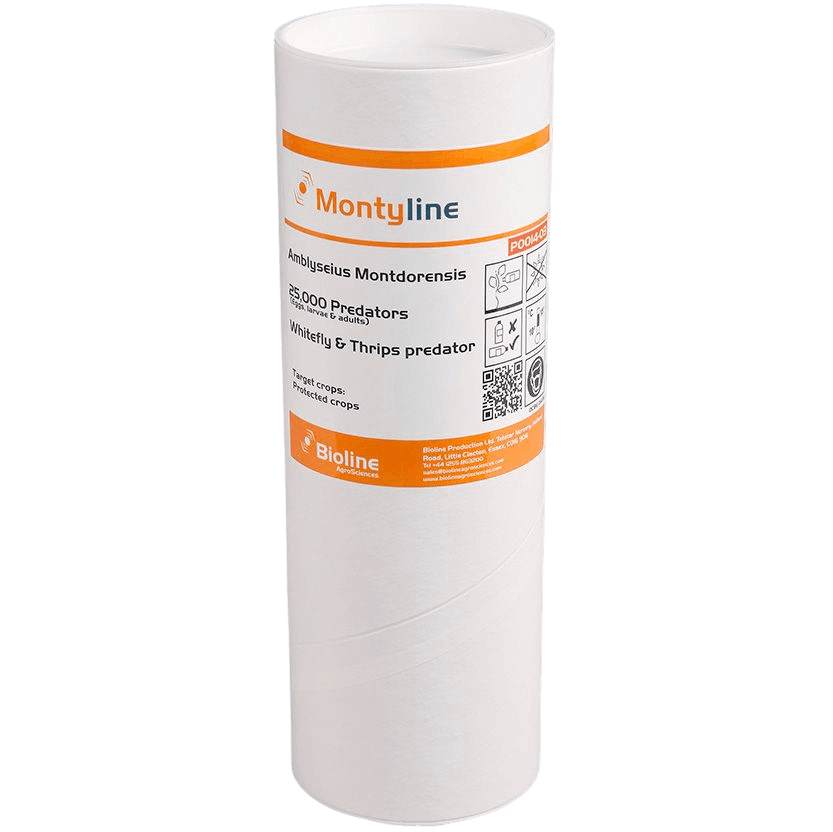 Montyline - Tubo 25.000 Individuos - Amblyseius montdorensis (Trips / Mosca Blanca)