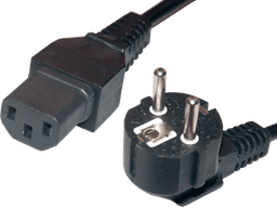 Cable Negro 3x1.5mm con Clavija Schuko + Clavija IEC Hembra C13 2.5m (2)