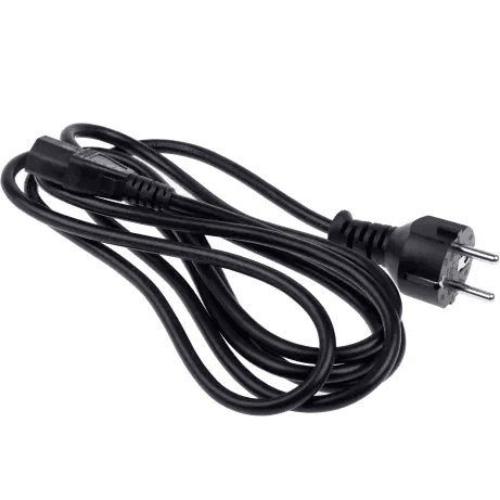Cable Negro 3x1.5mm con Clavija Schuko + Clavija IEC Hembra C13 2m
