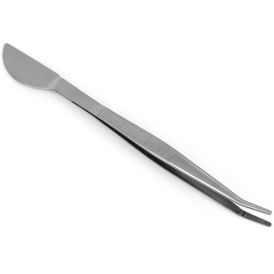 Pinza / Espátula Curva Dingmu 220mm - Inox.