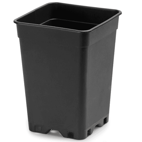 Maceta Cuadrada Reforzada Inundacion Negra Auto 26x26x37,5cm 18L (Pack 50Und)