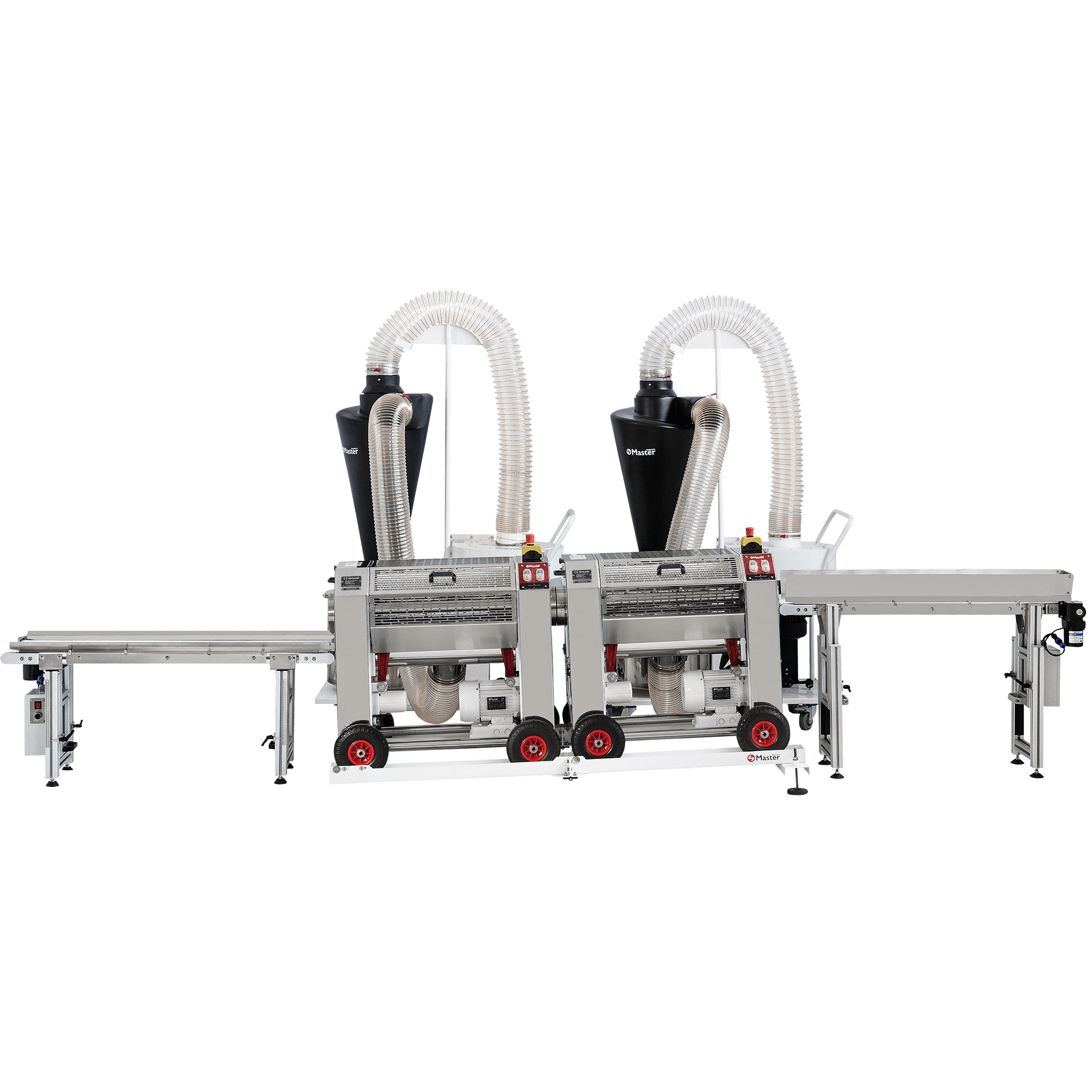 MasterProducts Sistema Completo Tumbler MT 500 ( 2 Tumbler + Cinta Entrada + Cinta Salida)