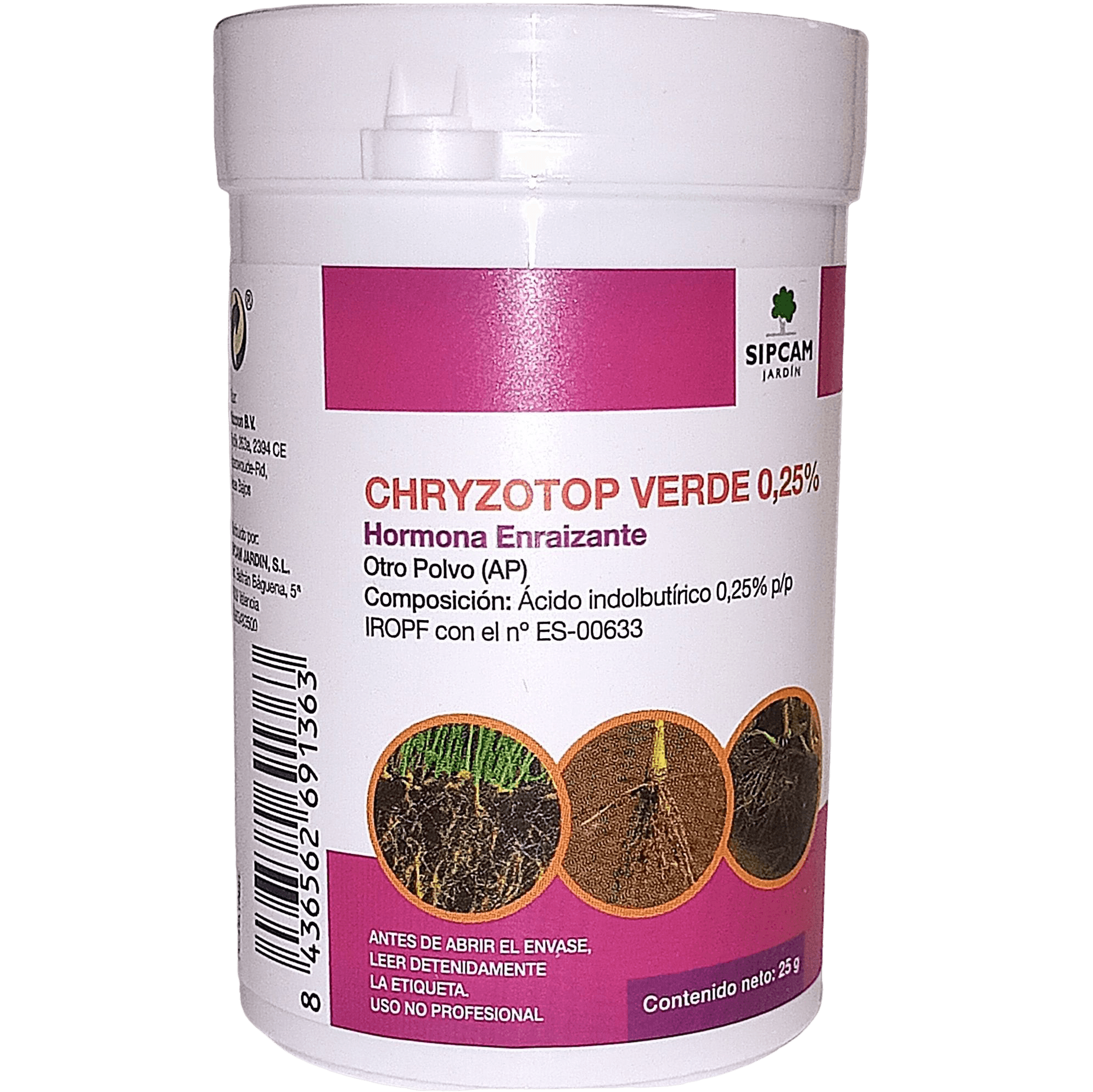 Sipcam Jardín Chryzotop Verde 25gr (Hormona Enraizante) Acido Indolbutírico 0,25% AP