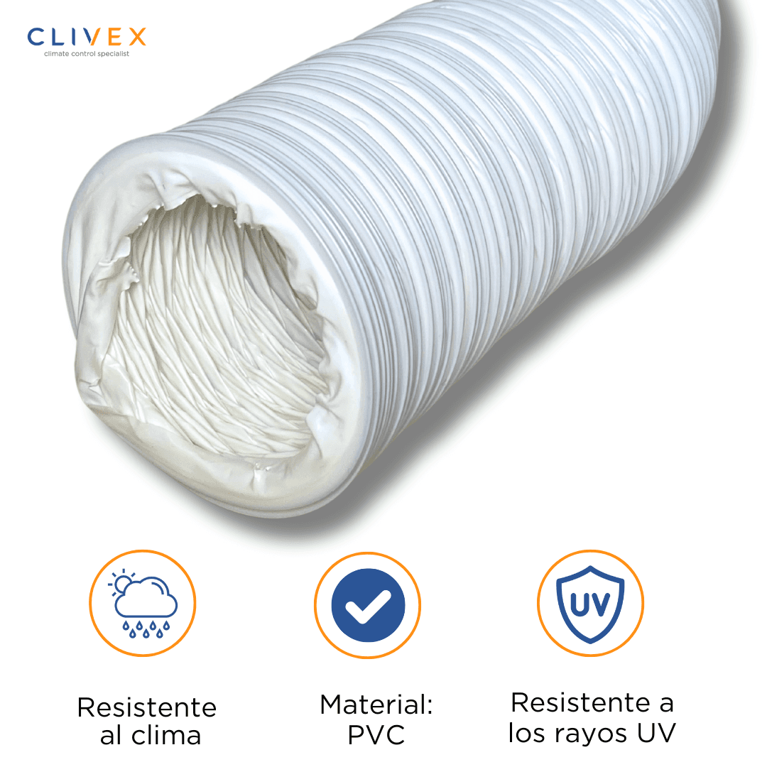Clivex Ducto Blanco PVC 127mm (3m) Clivex Ducto Blanco PVC 127mm (3m)
